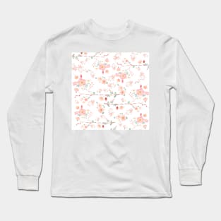 pink flower pattern Long Sleeve T-Shirt